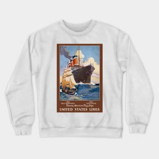 Famous American Flag Ships Vintage Poster 1927 Crewneck Sweatshirt